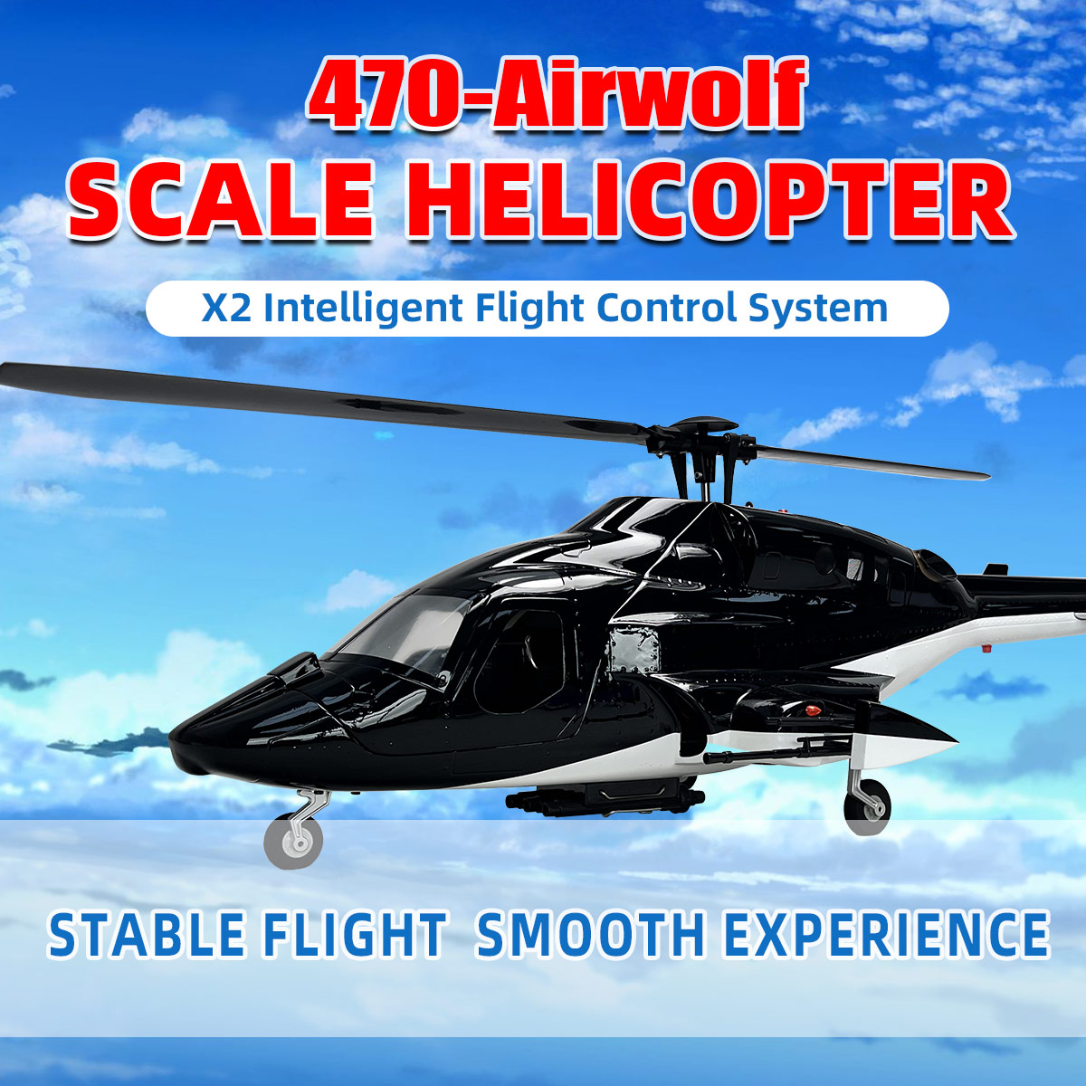 Rc Helicopter Nitro - Airwolf rtf rcヘリコプターモデル、スケールヘリコプター、ブラシレスモーター、高度保持、固定点、470サイズ