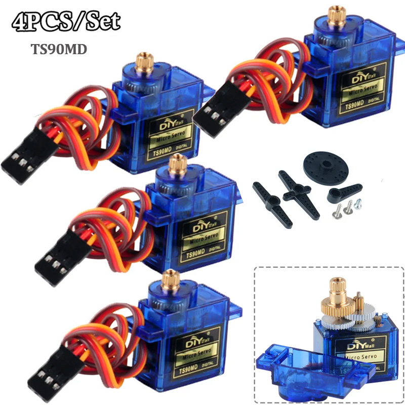 Rc Helicopter Servo - 4個入り TS90MD マイクロデジタルサーボモーター 360 270 180度