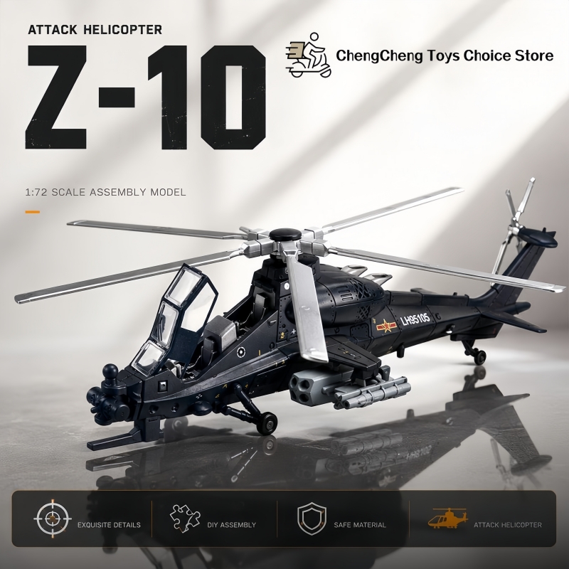 Rc Helicopter Bag - 1/72 クリエイティブミリタリーシリーズ Z-10 攻撃ヘリコプタービルディングブロック着色済みモデル DIY 組み立てレンガのおもちゃクリスマスギフト用