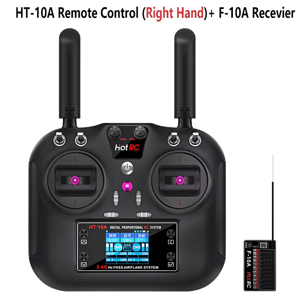 Rc Helicopter Battery - Hotrc HT-10A 2.4G 10CH送信機 F10A受信機 RC飛行機、車、ボート、ドローン用