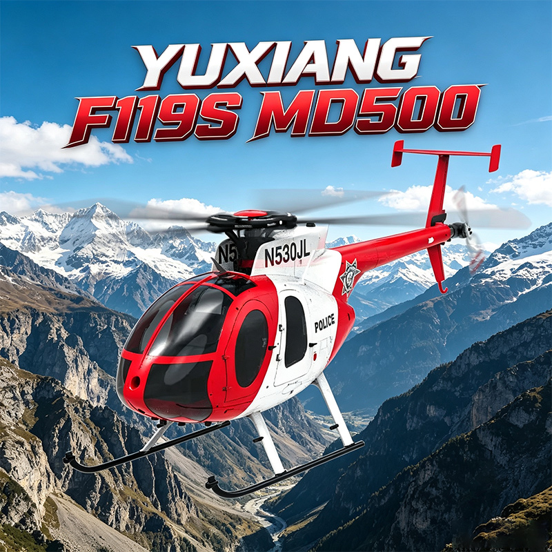 Rc Helicopter Single Rotor - YXZNRC F119S ラジコンヘリコプター Md500 シミュレートシングルローター 6チャンネルGPS