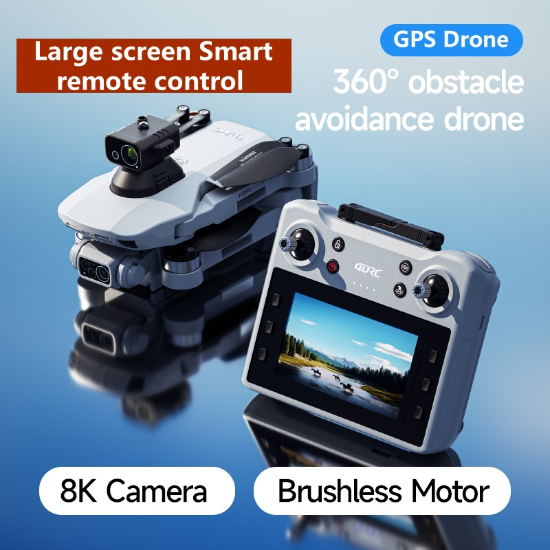 Rc Helicopter Large - 360 ° 障害物回避機能付き大型スクリーンリモコンクアッドコプタードローン空中ブラシレスGPSリターンRCドローン8K ESCカメラ搭載
