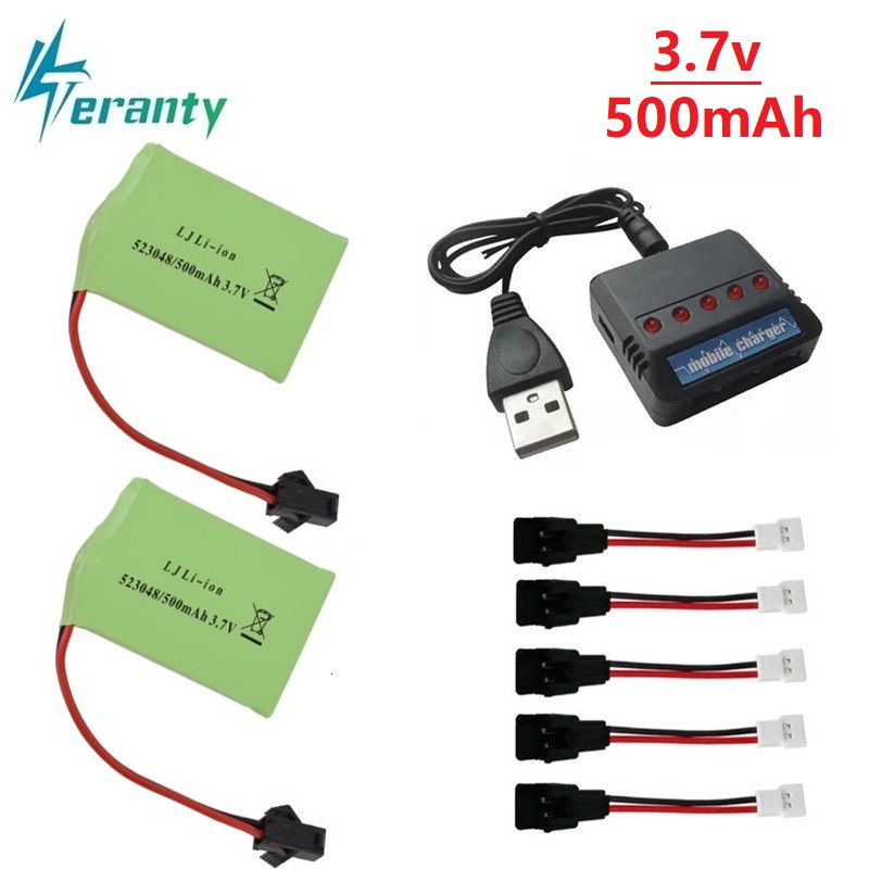 Rc Helicopter Charger - 3.7V 500mAh 523048 リチウムイオンバッテリー + 充電器リモコン電動恐竜おもちゃ用バッテリー