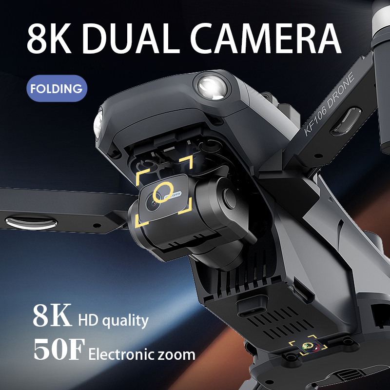 2022 新 KF106 最大ドローン 8K プロフェッショ - Rc Helicopter Charger のレビューと価格