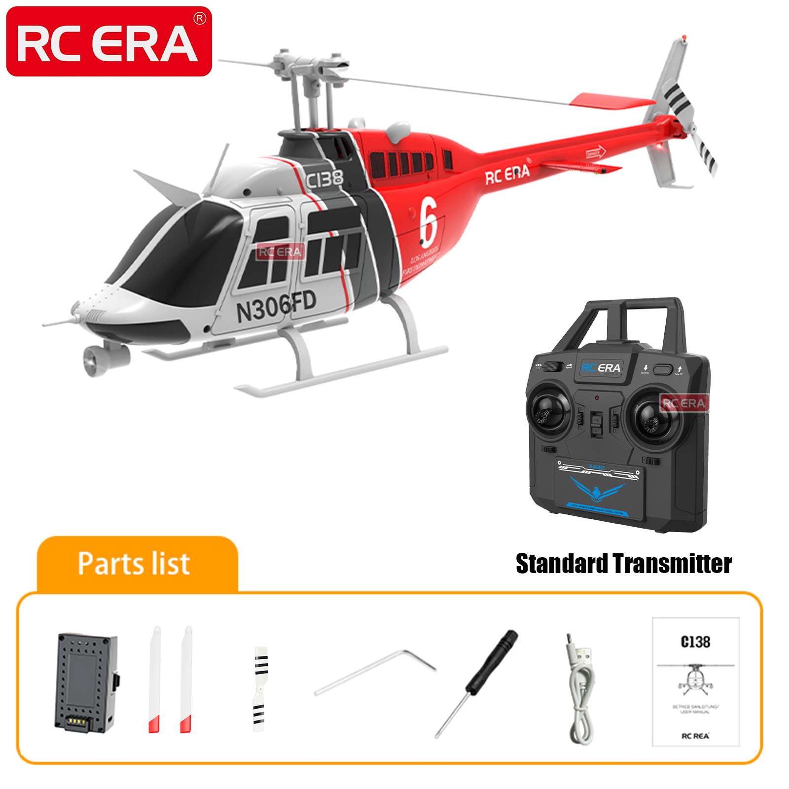 Rc ERA-C138-高度安定化された6軸ジャイロスコープ - Rc Helicopter Large のレビューと価格