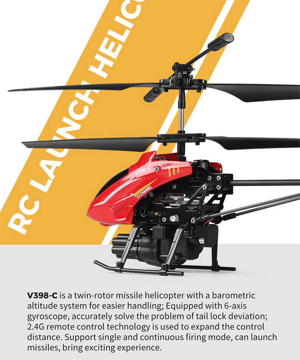 Wltoys RCヘリコプターV398-C 飛行機発射ヘリコ - Rc Helicopter Gyro のレビューと価格