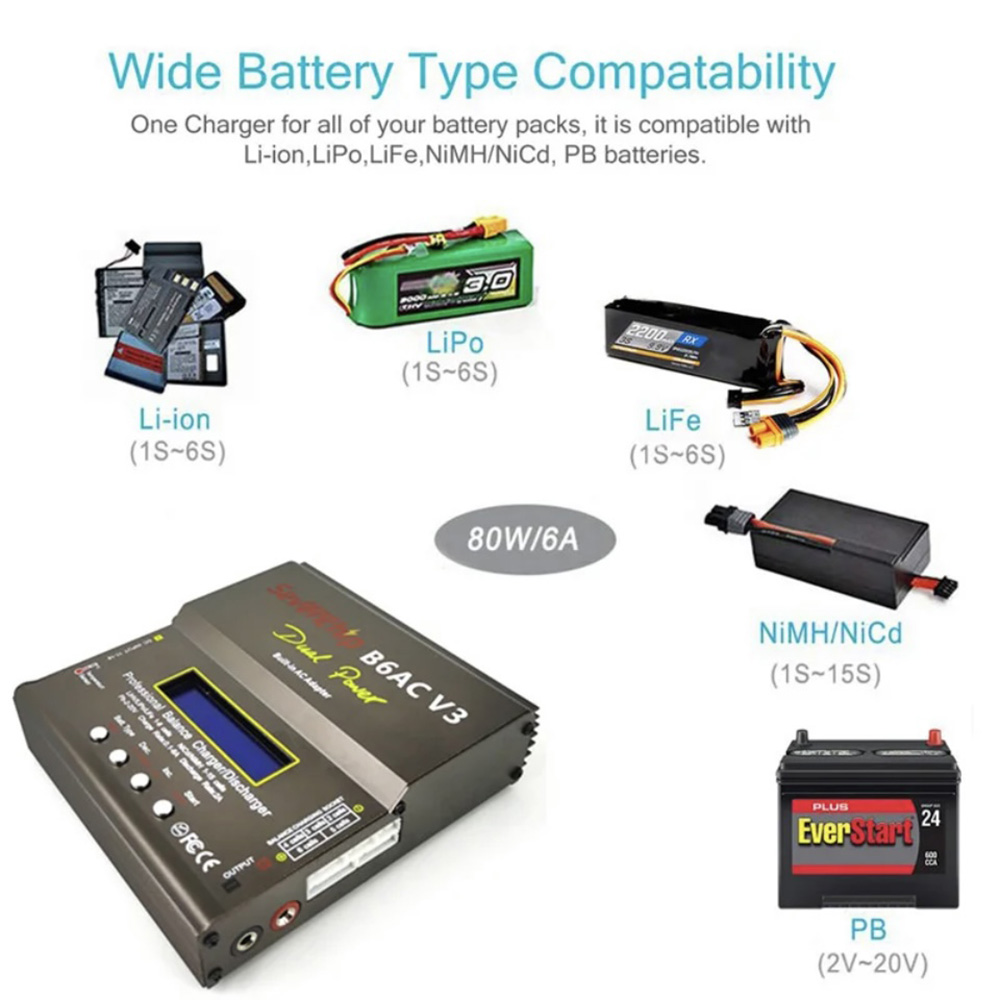 80W IMAX B6AC V3 バランス充電器電源、RCヘ - Rc Helicopter Charger のレビューと価格