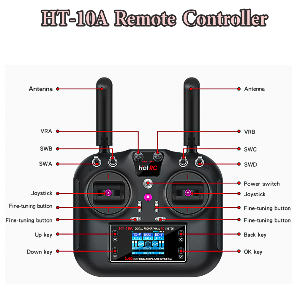 Hotrc HT-10A 2.4G 10CH送信機 F10A - Rc Helicopter Battery のレビューと価格