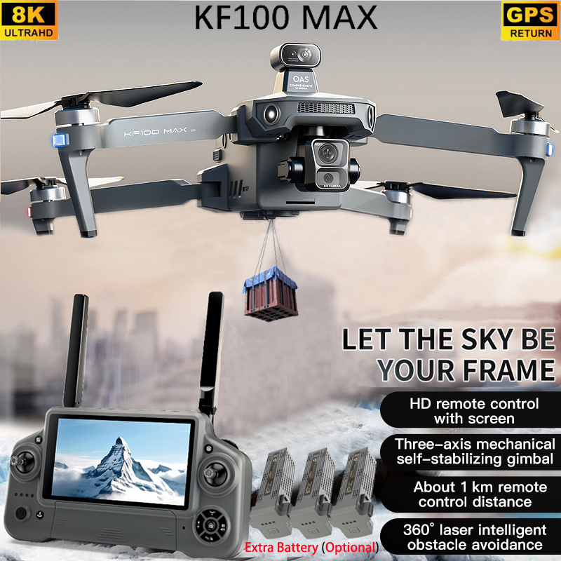 KF100 MAX GPSドローン 4Kカメラ 3軸ジンバル - Rc Helicopter Charger のレビューと価格