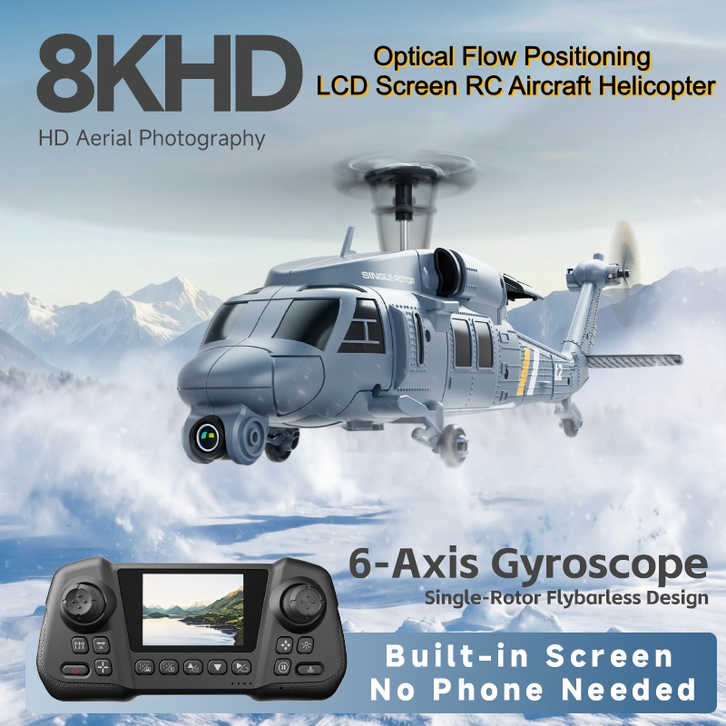 軍事用リモコンスクリーンヘリコプター 6軸ジャイロ シングル - Rc Helicopter Single Rotor のレビューと価格