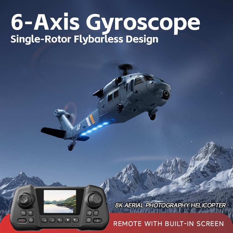 8Kフライバーレス光学フローホバーLCDスクリーンWIFI  - Rc Helicopter Gyro のレビューと価格